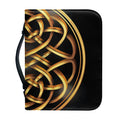 Golden Celtic Knot Print Leather Bible Cover