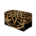 Golden Celtic Knot Print Leather Tissue Box Cover