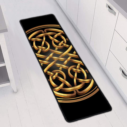 Golden Celtic Knot Print Long Kitchen Mat