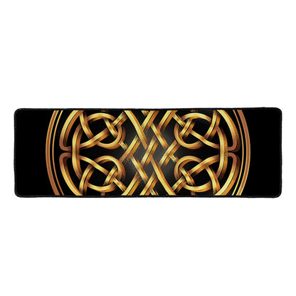 Golden Celtic Knot Print Long Kitchen Mat