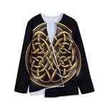 Golden Celtic Knot Print Long Sleeve Short Coat