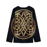 Golden Celtic Knot Print Long Sleeve Short Coat