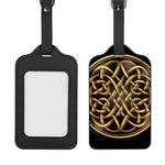 Golden Celtic Knot Print Luggage Tag