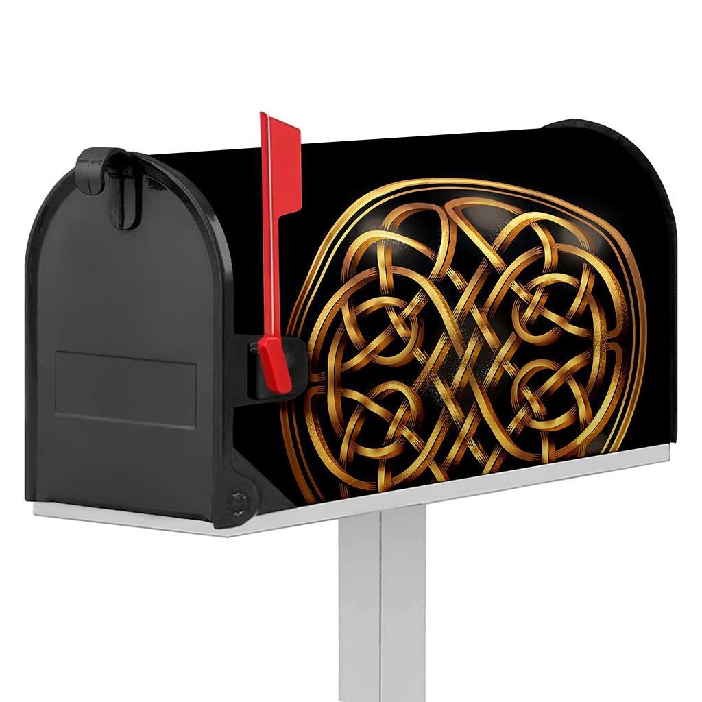 Golden Celtic Knot Print Mailbox Cover