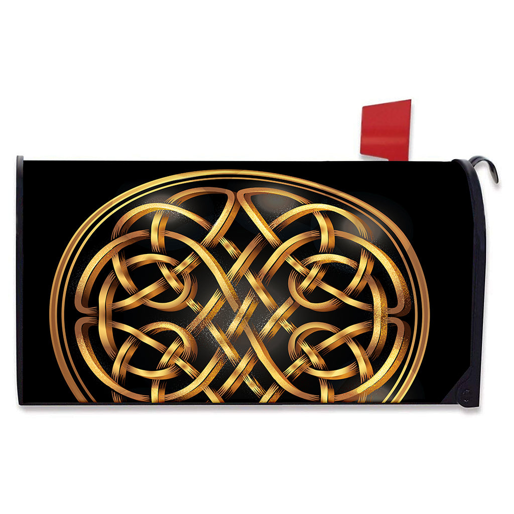 Golden Celtic Knot Print Mailbox Cover