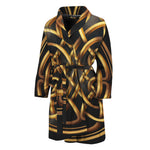 Golden Celtic Knot Print Men's Bathrobe