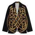 Golden Celtic Knot Print Men's Blazer
