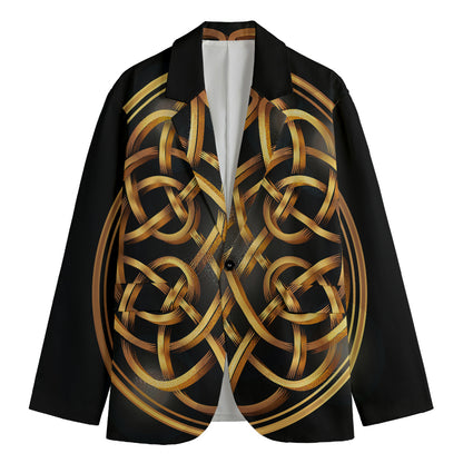 Golden Celtic Knot Print Men's Blazer