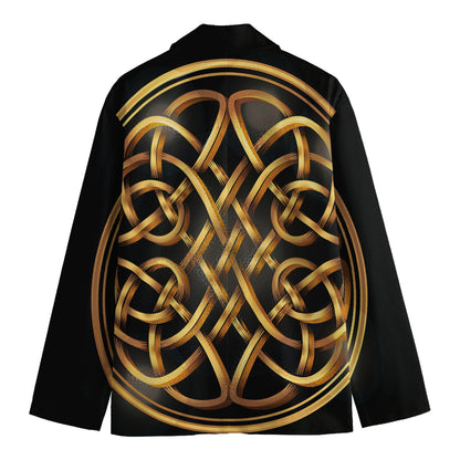 Golden Celtic Knot Print Men's Blazer