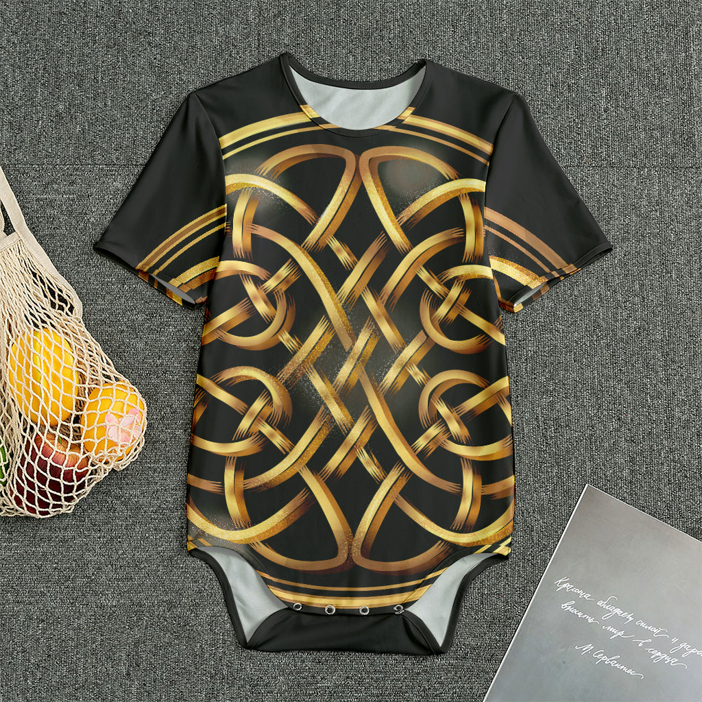 Golden Celtic Knot Print Men's Bodysuit