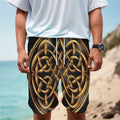 Golden Celtic Knot Print Men's Cargo Shorts