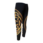 Golden Celtic Knot Print Men's Compression Pants