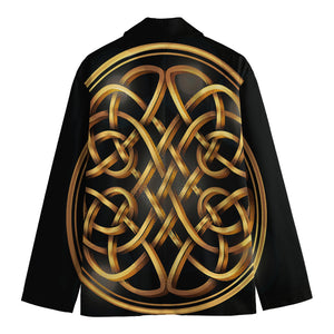 Golden Celtic Knot Print Men's Cotton Blazer