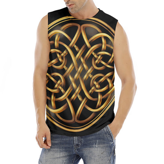 Golden Celtic Knot Print Men's Fitness Tank Top