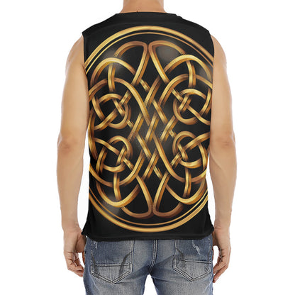 Golden Celtic Knot Print Men's Fitness Tank Top