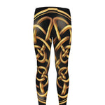 Golden Celtic Knot Print Men's leggings