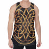 Golden Celtic Knot Print Men's Velvet Tank Top