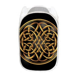 Golden Celtic Knot Print Mesh Laundry Hamper