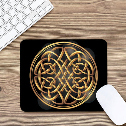 Golden Celtic Knot Print Mouse Pad