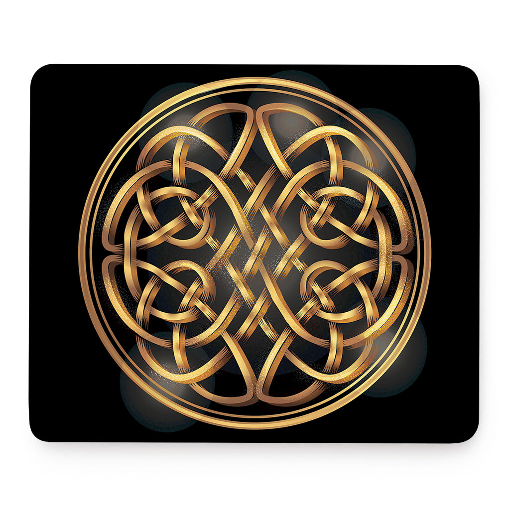 Golden Celtic Knot Print Mouse Pad