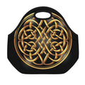Golden Celtic Knot Print Neoprene Lunch Bag