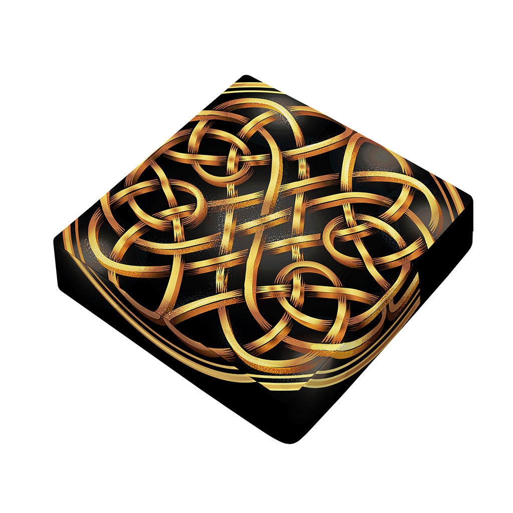 Golden Celtic Knot Print Outdoor Seat Cushion Cover