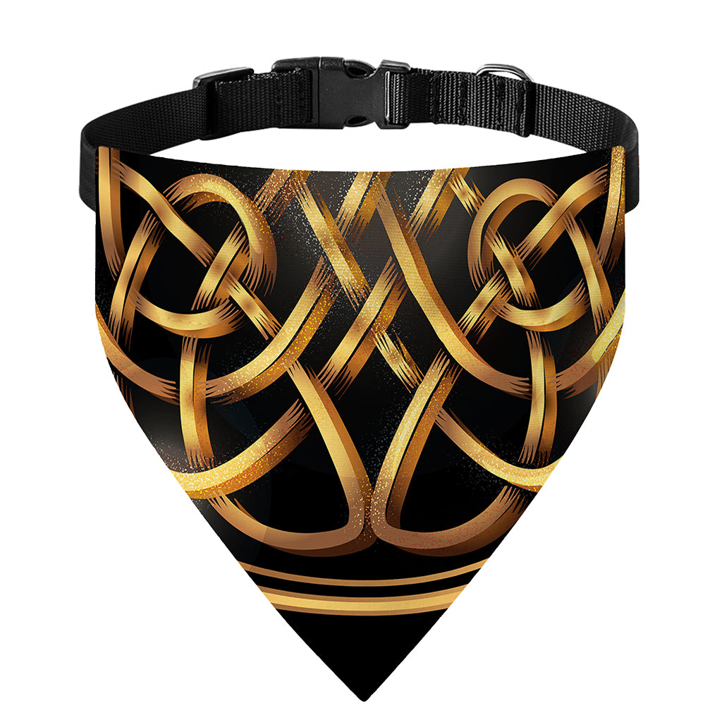 Golden Celtic Knot Print Over The Collar Dog Bandana