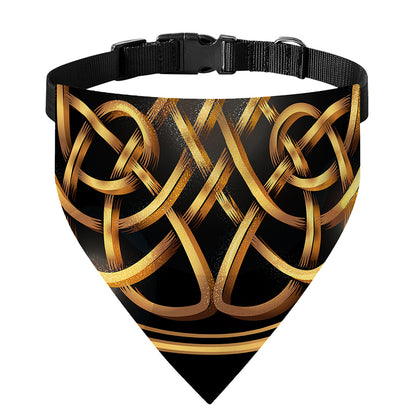 Golden Celtic Knot Print Over The Collar Dog Bandana