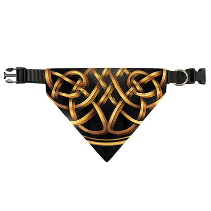 Golden Celtic Knot Print Over The Collar Dog Bandana