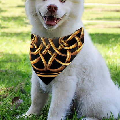 Golden Celtic Knot Print Over The Collar Dog Bandana