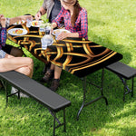 Golden Celtic Knot Print Picnic Table Cover