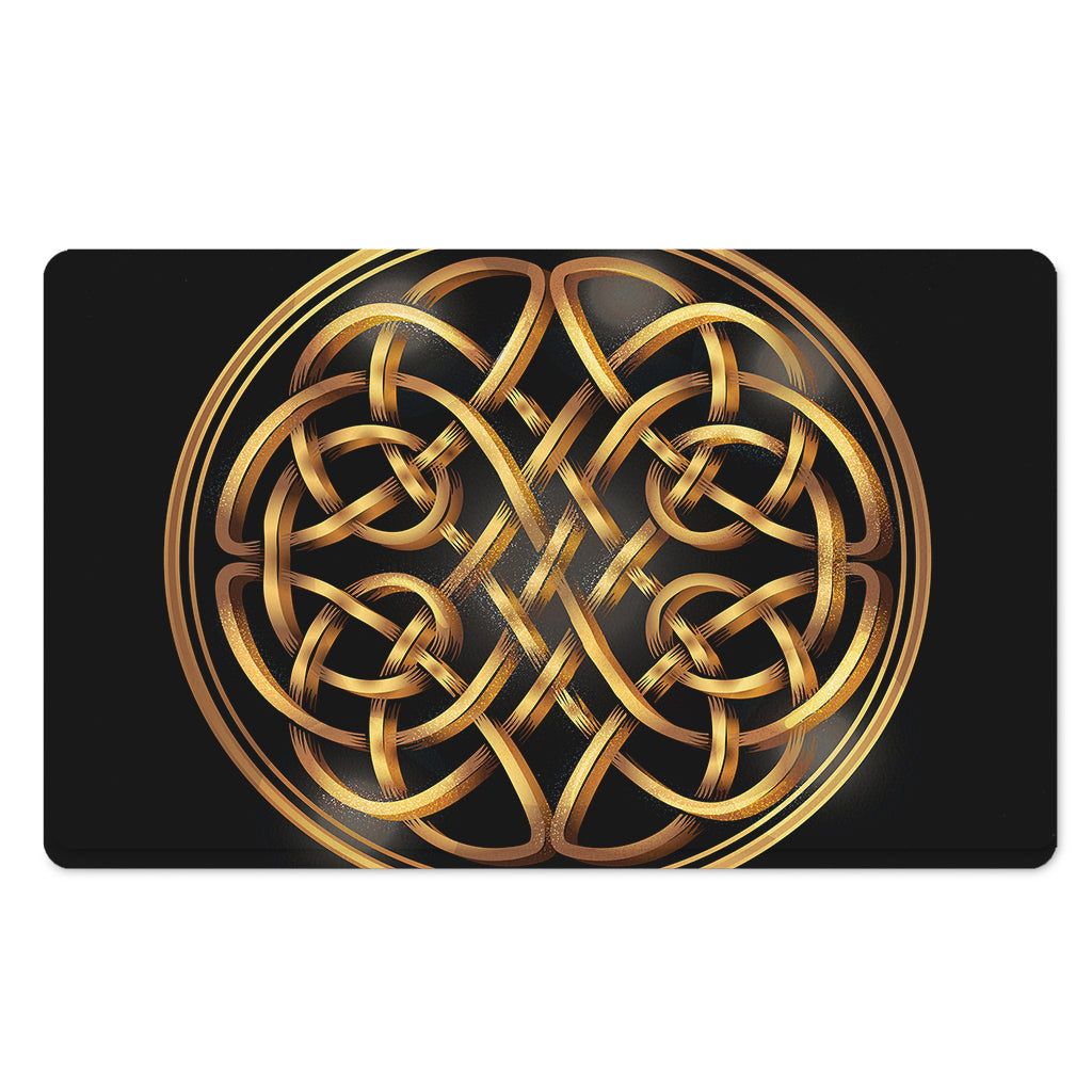 Golden Celtic Knot Print Polyester Doormat