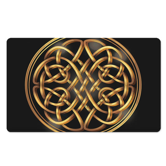 Golden Celtic Knot Print Polyester Doormat