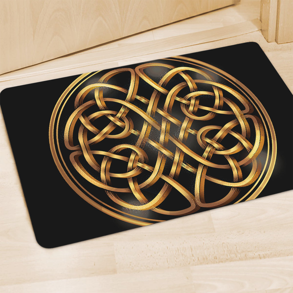 Golden Celtic Knot Print Polyester Doormat