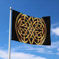 Golden Celtic Knot Print Polyester Flag
