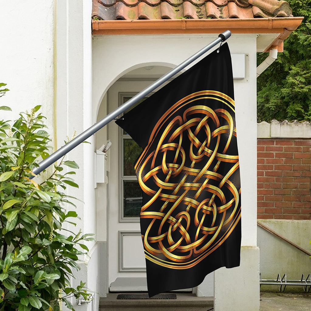 Golden Celtic Knot Print Polyester Flag