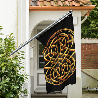 Golden Celtic Knot Print Polyester Flag