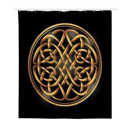 Golden Celtic Knot Print Polyester Shower Curtain