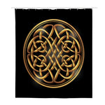 Golden Celtic Knot Print Polyester Shower Curtain