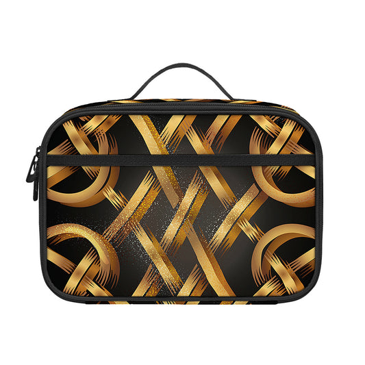 Golden Celtic Knot Print Portable Lunch Bag