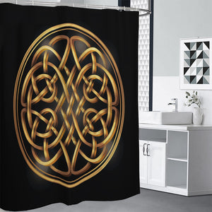 Golden Celtic Knot Print Premium Shower Curtain