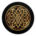 Golden Celtic Knot Print Round Blanket