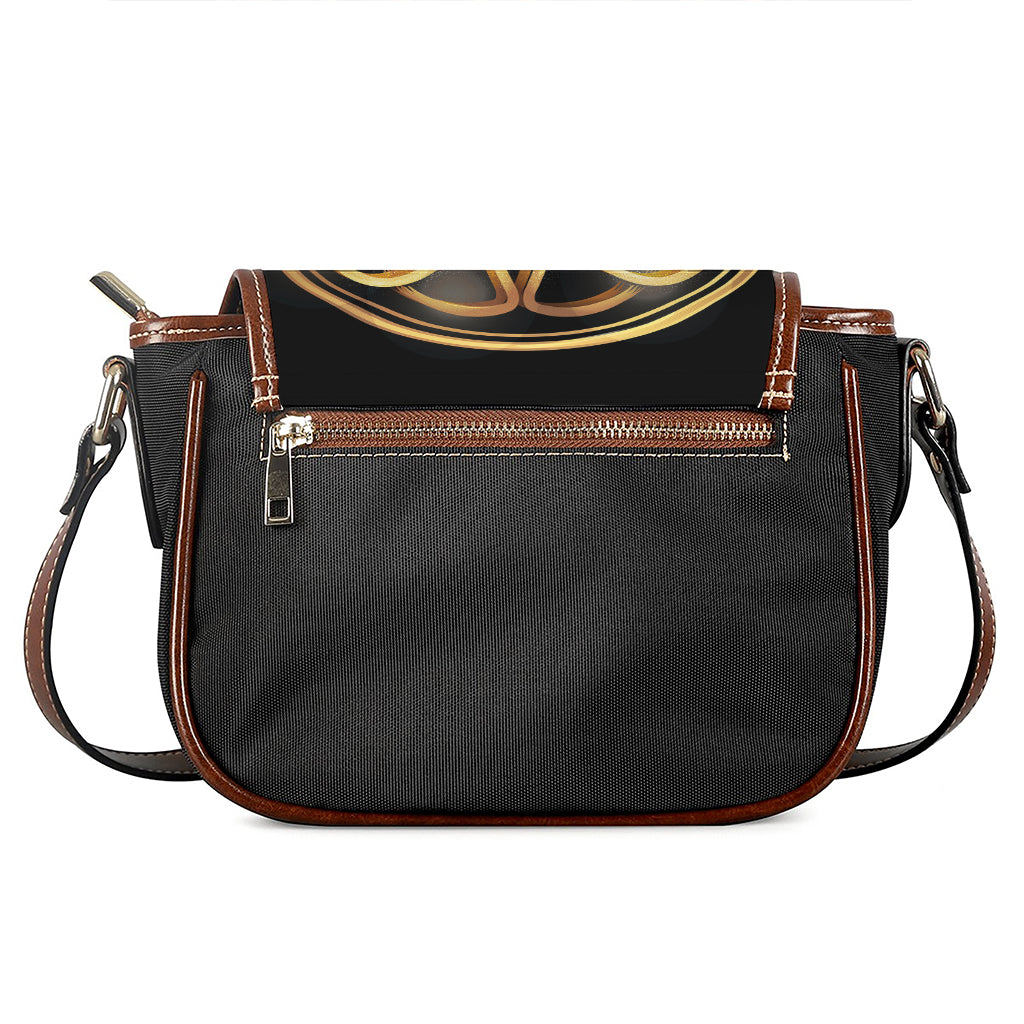 Golden Celtic Knot Print Saddle Bag