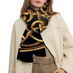 Golden Celtic Knot Print Scarf