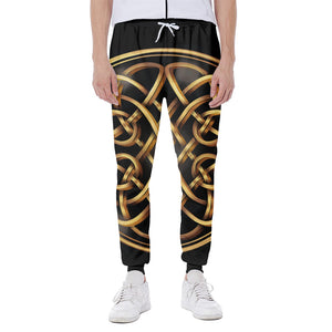 Golden Celtic Knot Print Scuba Joggers