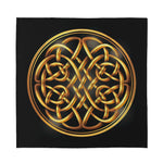 Golden Celtic Knot Print Silk Bandana
