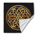 Golden Celtic Knot Print Silk Bandana