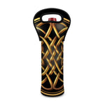 Golden Celtic Knot Print Single Neoprene Wine Tote