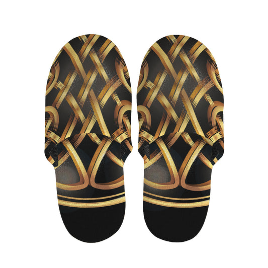 Golden Celtic Knot Print Slippers