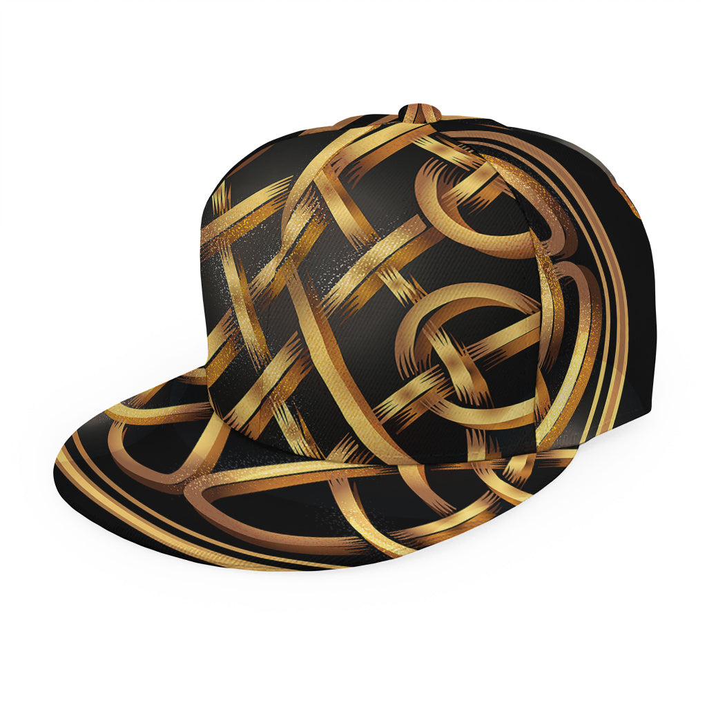 Golden Celtic Knot Print Snapback Cap